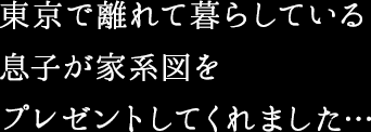 家系図『絆』は、これまでの人生において頂いた品の中で、一番嬉しいプレゼントです。